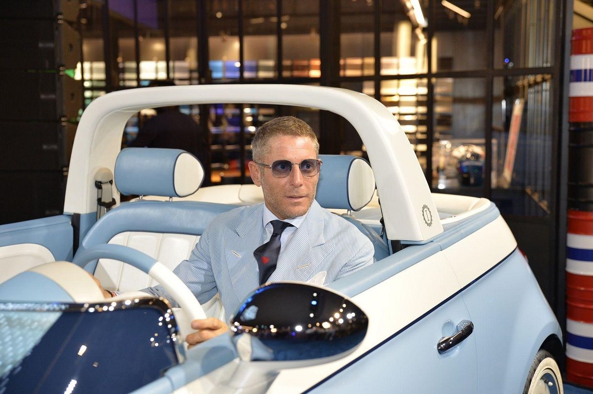 Summer 2018: Lapo Elkann presents Fiat 500 Spiaggina of Garage Italia