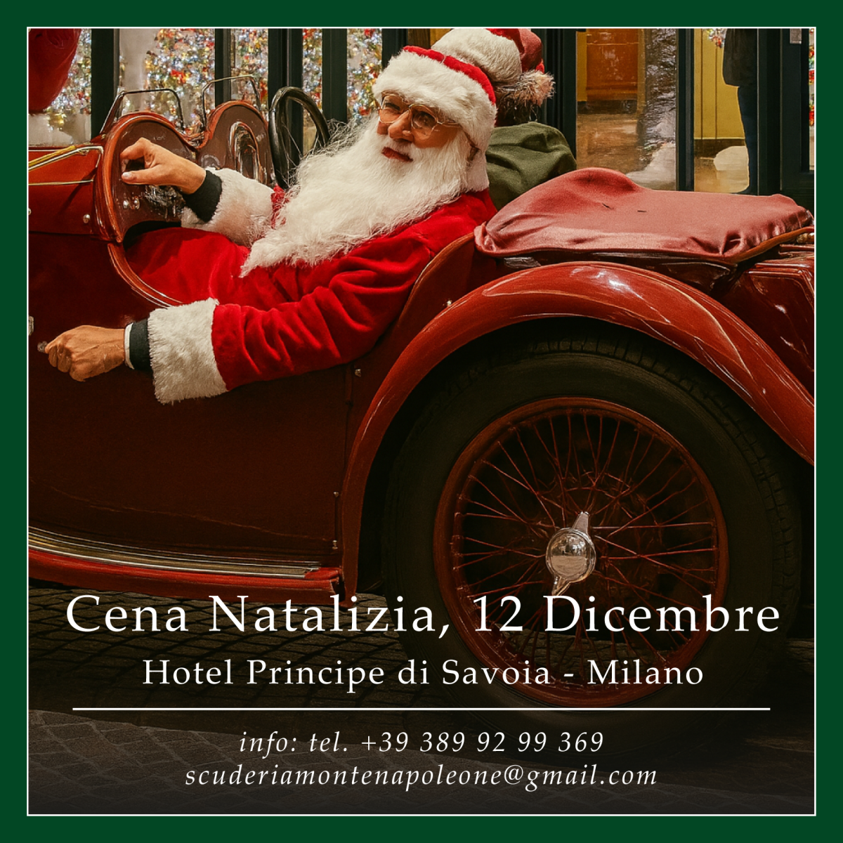 OldCar24 & Scuderia Montenapoleone celebrate Christmas on Friday, December 12th at the Hotel Principe di Savoia