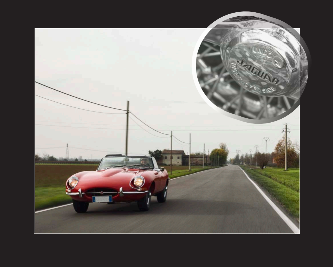 A flaming red Jaguar E-Type 4.2 Spider