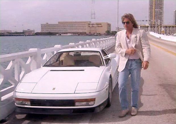 AN ALL-WHITE FERRARI TESTAROSSA: MIAMI VICE