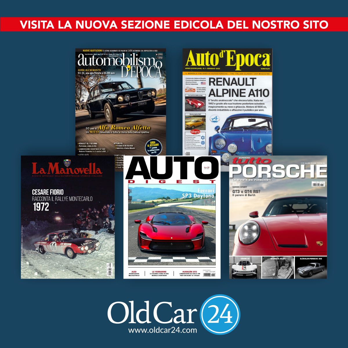 OldCar24 is the first website dedicates a section to the most important vintage car magazines