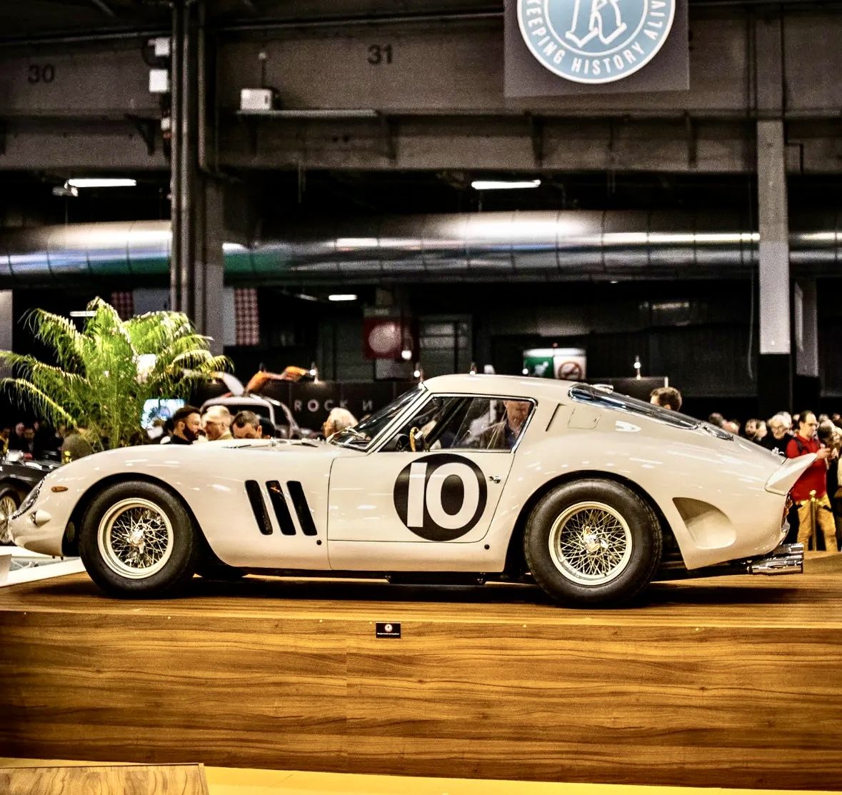 A special white Ferrari 250 GTO sold for over $35 million.