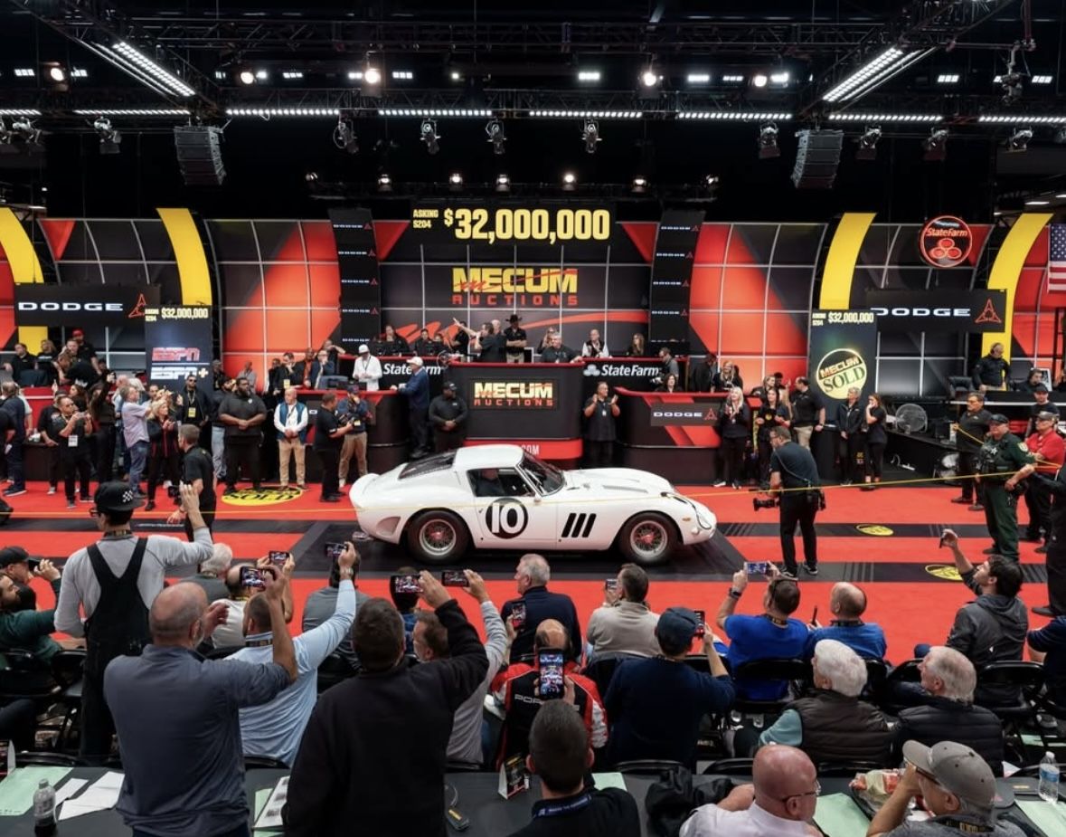 A special white Ferrari 250 GTO sold for over $35 million.