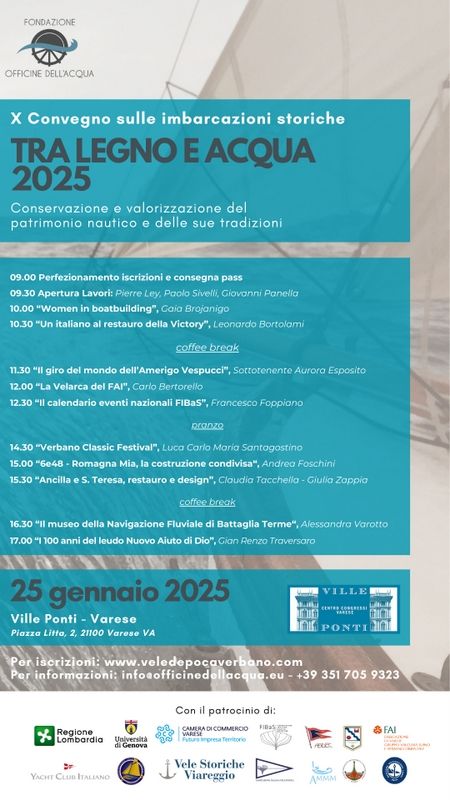 “Tra Legno e Acqua”, aperte le iscrizioni alla decima edizione del Convegno nazionale sulle barche d’epoca. A Varese il 25 gennaio 2025