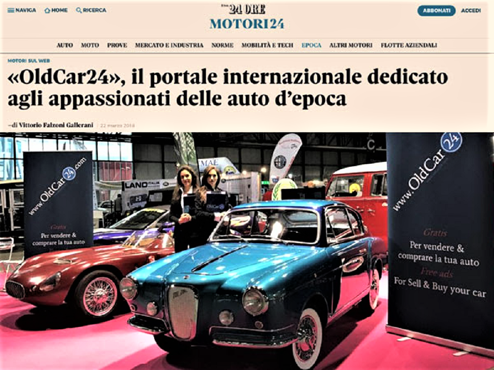 Il Sole 24 ORE dedicates an article to OldCar24