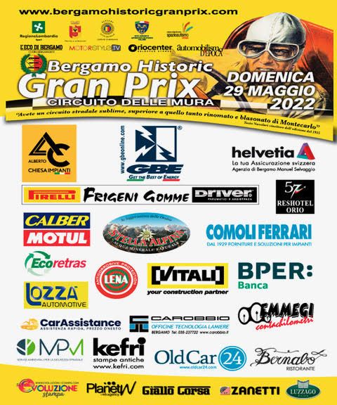 LAST AVAILABLE PLACES FOR BERGAMO HISTORIC GRAN PRIX 2022